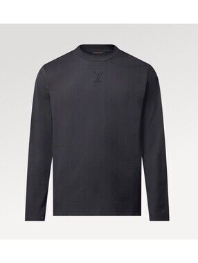 Louis Vuitton Black Long Sleeve Embroidered Logo Shirt XL